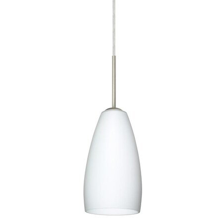 Besa Lighting Besa Chrissy Pendant Satin Nickel Opal Matte 1x9W LED 1BC-150907-LED-SN